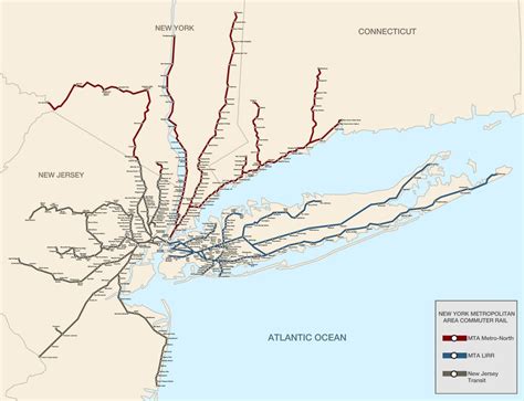 Commuter Rail Map For The New York City Area 1280 X 981