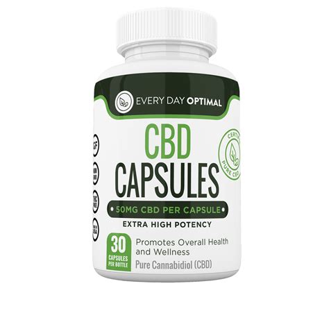 every day optimal 50mg cbd capsules pure cannabidiol oil zero thc leafly