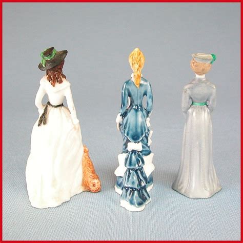 Set Of 6 Franklin Mint Porcelain Ladies Of Fashion Miniature Figurines