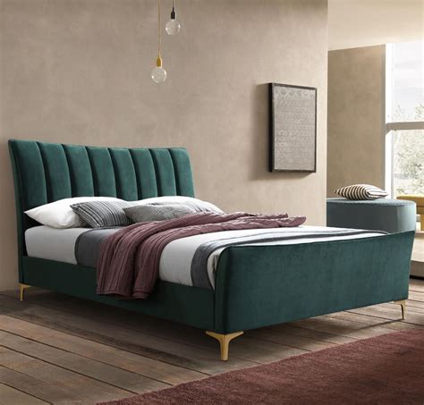 Traditional beds with a box spring are usually around 25 high. Clover Green Velvet Fabric Bed Frame - 5ft King Size in ...