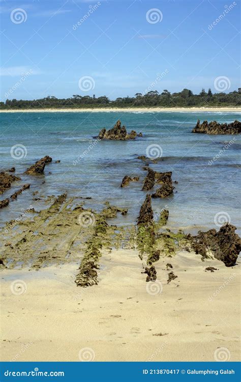 Rocks Near Candlagan Creek Broulee Beach Stock Image Image Of Shore