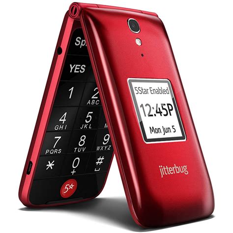 Jitterbug Flip Cell Phone Red