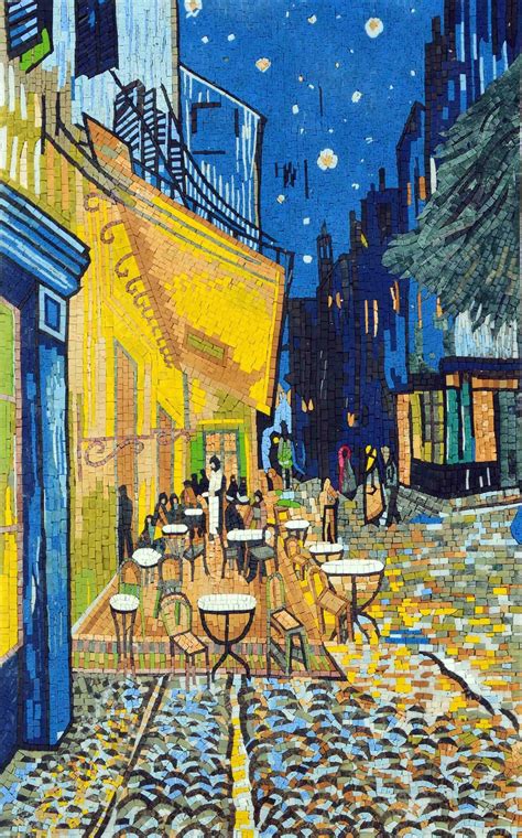 Van gogh starry night over the rhone wall decal. "Cafe at Night" by Vincent Van Gogh - Mosaic Wall Art | Scenery | Mozaico