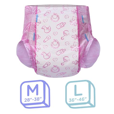 Nursery Pink Printed Adult Baby Diaper 2 Pieces Littleforbig Cute