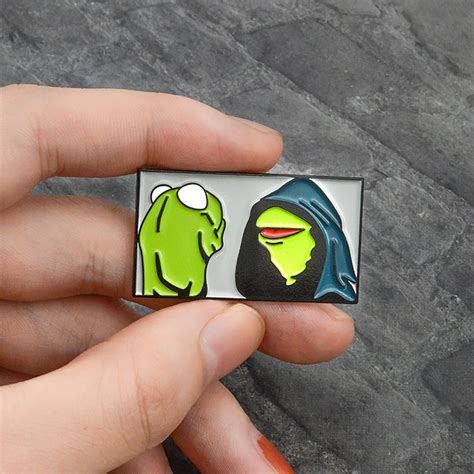 Evil Kermit Pin Evil Kermit Frog Pin Green Pins Kermit The Etsy