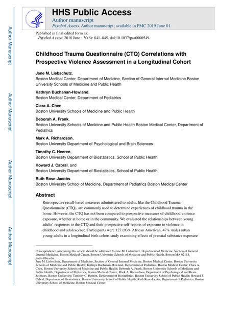 Pdf Childhood Trauma Questionnaire Ctq Correlations With