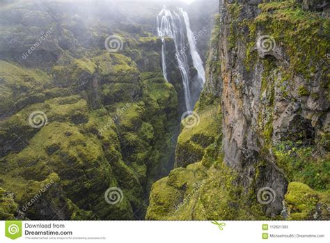 Glymur Waterfall Iceland Stock Image Image Of Tallest 112621383