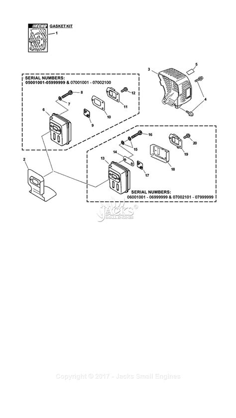 Echo Pas 230 Sn 05001001 05999999 Parts Diagram For Exhaust