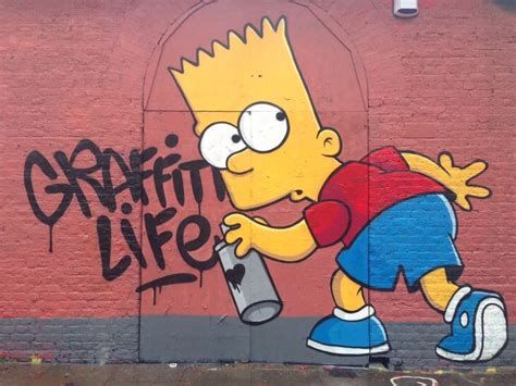 Bart Simpson Graffiti Style Street Art Murals Street Art Bart