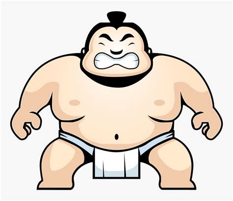 Transparent Wrestling Clipart Black And White Sumo Wrestler Easy