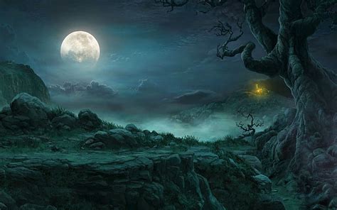 Hd Wallpaper Moon October Scary Night Spooky Horror Dark Sky