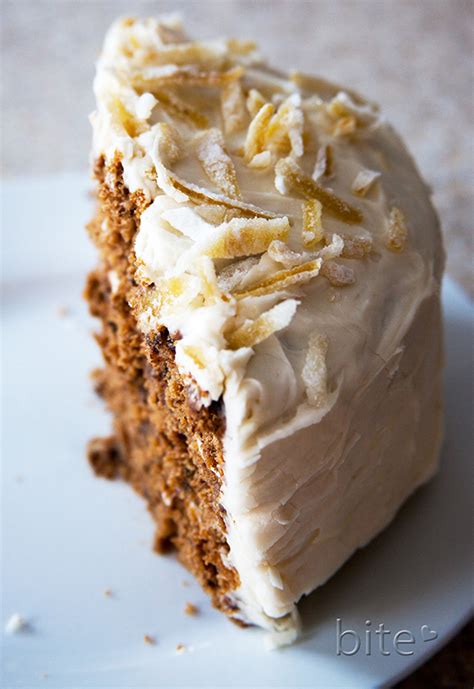 cardamom spiced layer cake with cream cheese frosting and candied lemon peel sweet spice bite