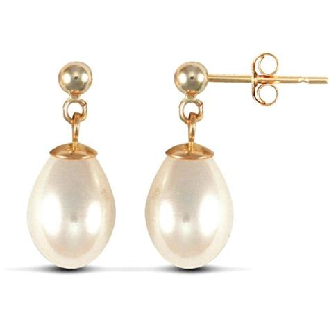 Freshwater Pearl Drop Stud Earrings Ramsdens Jewellery