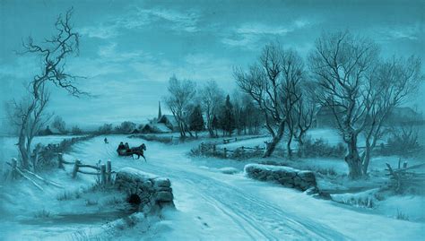 Blue Retro Vintage Rural Winter Scene Photograph By John C Stephens