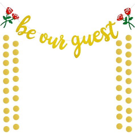 Buy Be Our Guest Gold Sign Banner Reception Banner For Beauty And The