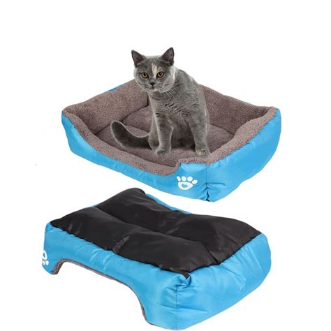 Winter Cat Bed Pet House Sleeping Kitten Cat Beds Mats Gray Pet