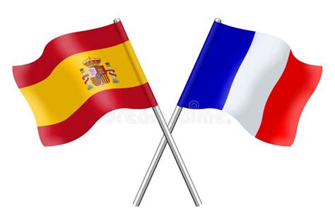 Flaggen Frankreichs Und Des Vereinigten Königreichs In 3d Isoliert Auf