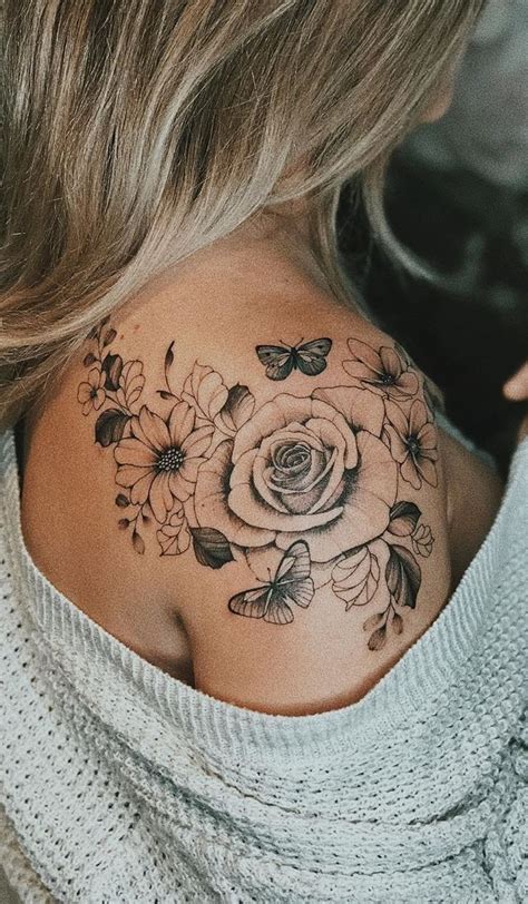 Back Of Shoulder Tattoo Flower Tattoo Shoulder Shoulder Tattoos For
