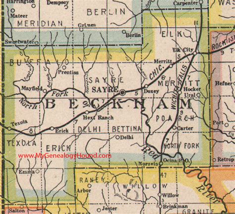 Beckham County Oklahoma 1922 Map