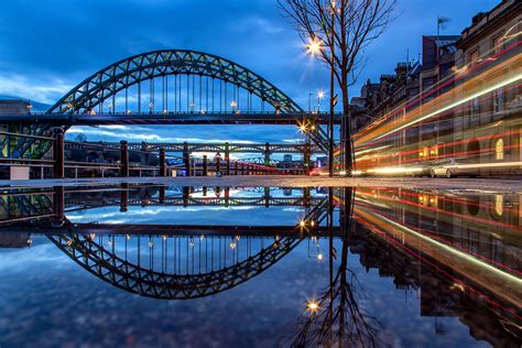 Newcastle Photos Tyne Bridge Reflections At Night Newcastle Photos