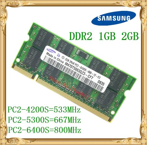 Samsung Memoria Ram Para Port Til 1gb 2gb Ddr2 533 667 800mhz Pc2 4200 5300 6400