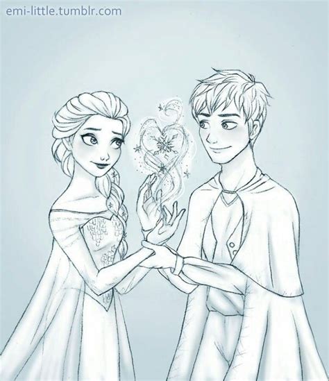 Elsa And Jack Frost Coloring Pages