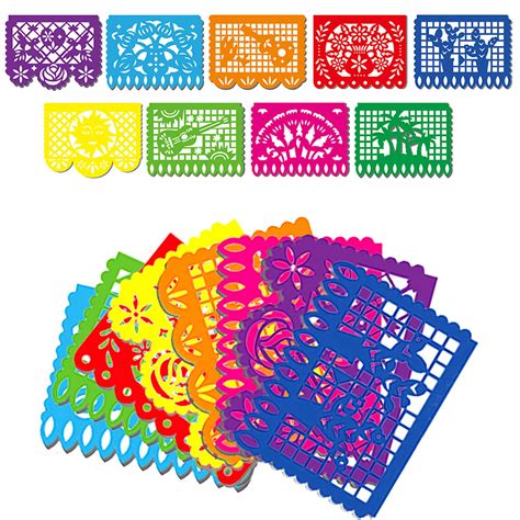 Boao Mexican Party Banners Large Plastic Papel Picado Banner Fiesta