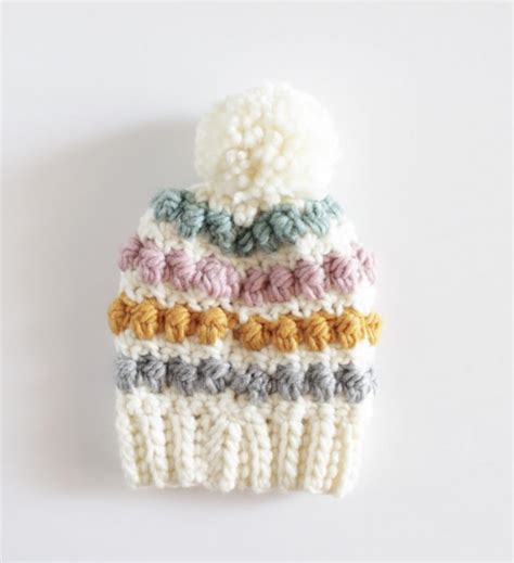 Diy Crochet Even Berry Stitch Baby Hat Free Crochet Pattern Craftorator