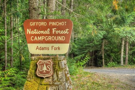Ford Pinchot National Forest Adams Fork Campground Randle Wa Gps