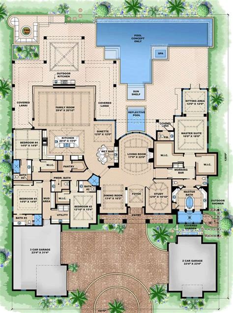 House Plan 1018 00203 Luxury Plan 5377 Square Feet 4 Bedrooms 5