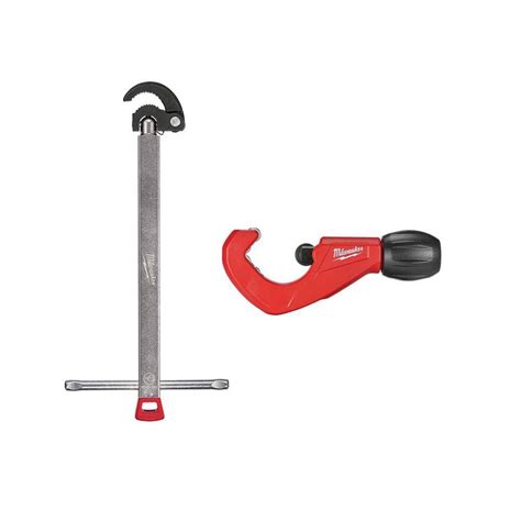 Milwaukee 125 In Basin Wrench With 1 12 In Constant Swing Copper
