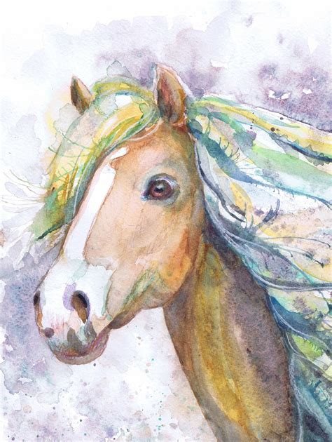 Horse Painting Watercolor Print T For Horse Lover Etsy Horse
