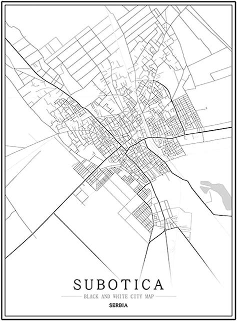 Feidazh Cuadro Serbia Subotica Mapa Impresión En Lienzo No Tejido