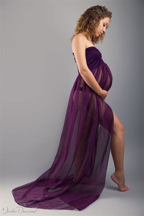 Split Front Maternity Dress For Photo Shoot Plum Maternity Etsy