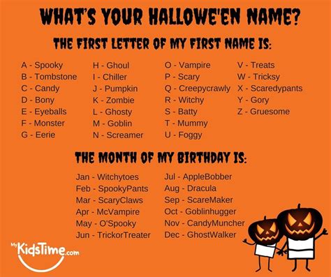 Our Halloween Name Generator Is Good For A Giggle Halloween Names