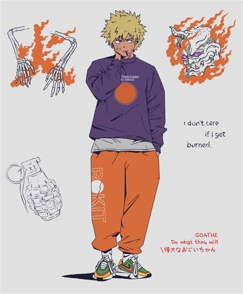 Bakugo Katsuki Hip Hop Urban Style Anime Drawings Character Concept