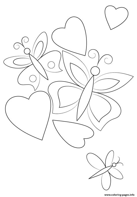 Download 100 black and white images so that your child a tangled image of a butterfly made up of a multitude of flowers and leaves. Hearts And Butterflies Coloring Pages Printable