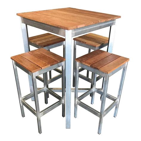 Swan Street Bar High Table And Stool 5 Piece Setting Beer Garden
