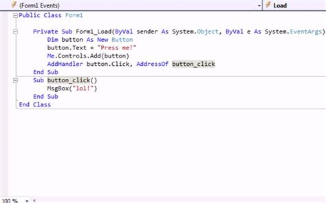 Visual Basic 20102008 How To Add Controls To Your Form Without The