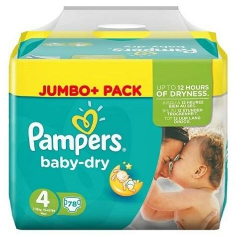 Pampers Πάνες με Αυτοκόλλητο Baby Dry Jumbo Pack Maxi No 4 7 18kg No