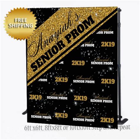 Crafts of a different shade. 2K20 Prom Step and Repeat backdrop black and gold in 2020 | Prom backdrops, Backdrops, Diy photo ...