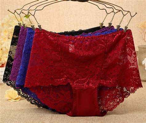 4 Pack Women Ladies Sexy Full Lace Briefs High Waist Knickers Pants Lingerie Ebay