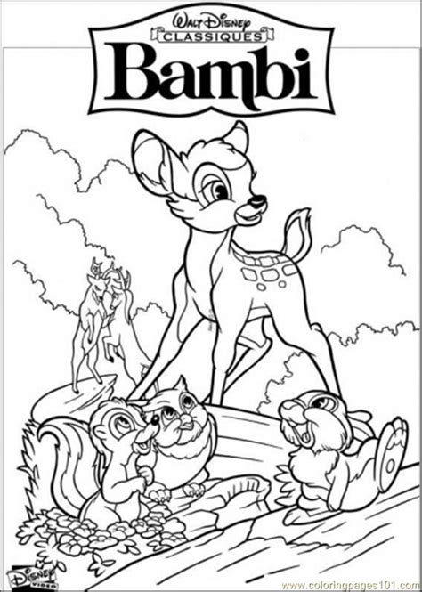 Autumn fruit vegetables coloring page. Bambi Walt Disney Coloring Page - Free Bambi Coloring ...