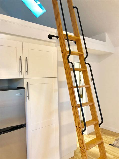 Wood Ladder Loft Ladder Library Ladder Made To Order Etsy Polska
