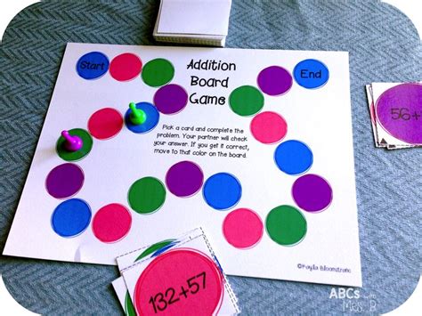 Addition Board Game That Includes Differentiated Cards For Regrouping