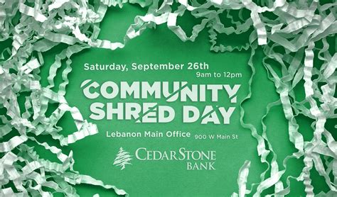 Drive Thru Community Shred Day Cedarstone Bank