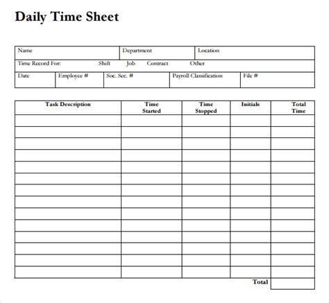 Sales goals and profit margins are all performance metrics examples and/or. Daily Work Sheet For Employee - printable receipt template
