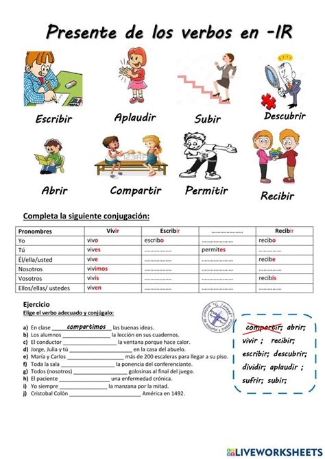 Verbos Regulares En Ar Er Ir Online Exercise For A1 Spanish