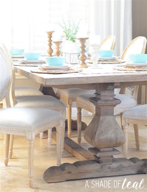 Here's a good idea for a modern rustic dining area that opens off of the kitchen. Modern Rustic Dining Table Update with Urban Home