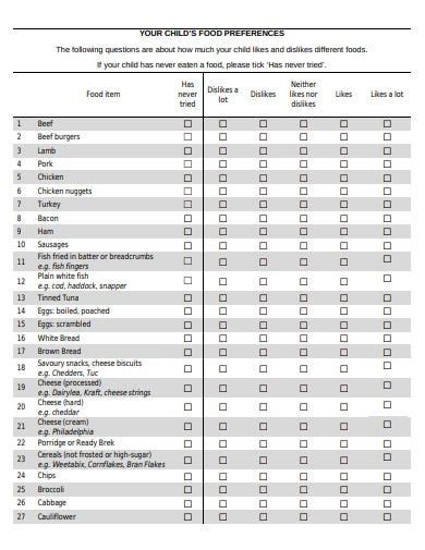 19 Child Questionnaire Templates In Pdf Ms Word